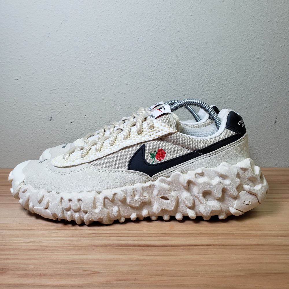 Nike Overbreak SP Undercover Sail Sneaker Cream Embroidered Rose Print Mens 10.5